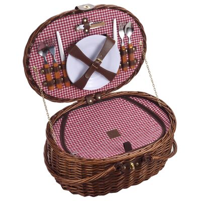 Cooler picnic basket for 2 people