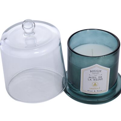 Scented Candle and Its Cloche, Roses and Honey, 26 Hours of Perfume, 200 g