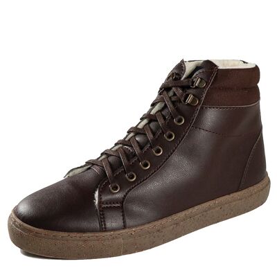 Fairticken Shoes Winter Hi-Sneaker MERCAN (forrado, marrón oscuro)