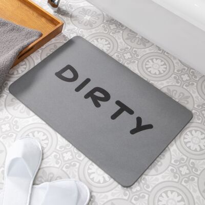 Dirty Grey Stone Non Slip Bath Mat