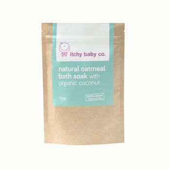 Bain de bain naturel hydratant et nettoyant pour bébé - 200 g - Farine d'avoine et noix de coco 1