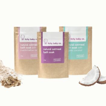 Bain de bain naturel hydratant et nettoyant pour bébé - 200 g - Farine d'avoine et noix de coco 6