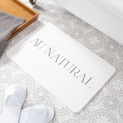 Au Natural White Stone Non Slip Bath Mat