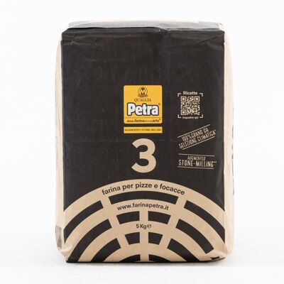 PETRA 3 - Type "1" farine de blé propre moulue sur pierre à partir de blé sélectionné climatiquement 5 Kg