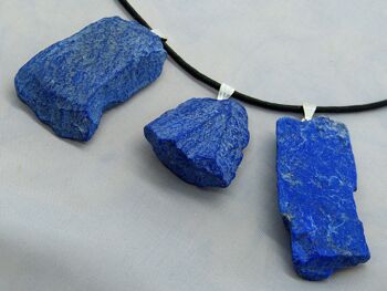 Lapis-lazuli avec pendentifs à œillets en argent, 3 pièces 1