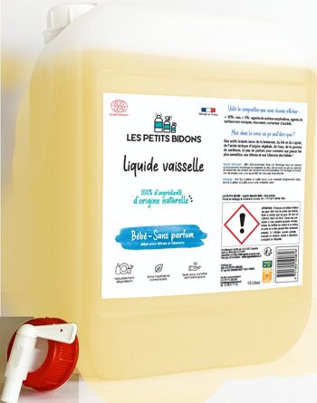 Kit Liquide Vaisselle Bébé - Sans Parfum 10L 1