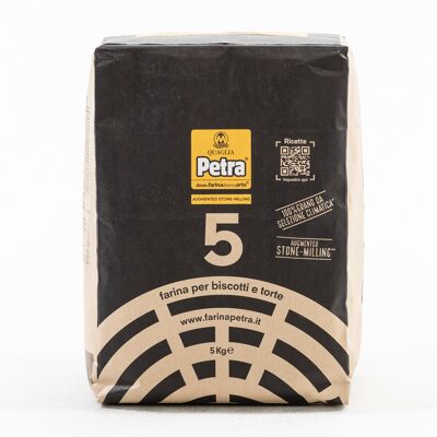 PETRA 5 - Farine de blé propre moulue sur pierre de type "1" à partir de blé sélectionné climatiquement 5 Kg