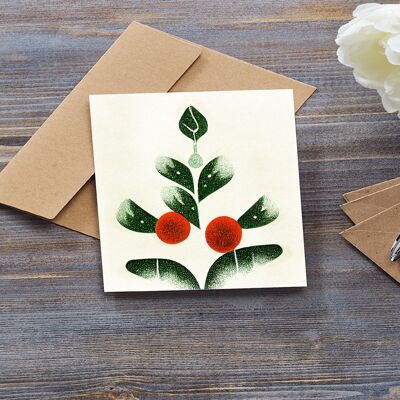 Hanging Mistletoe Greeting Card
