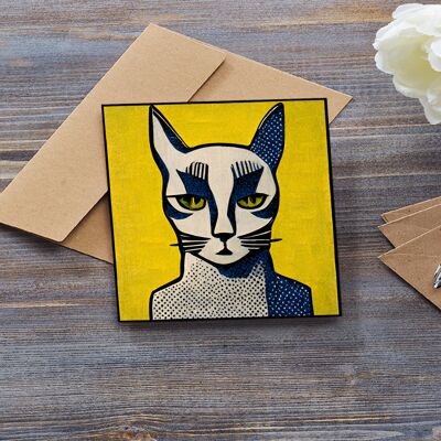Pop Art Cat no.1 Greeting Card
