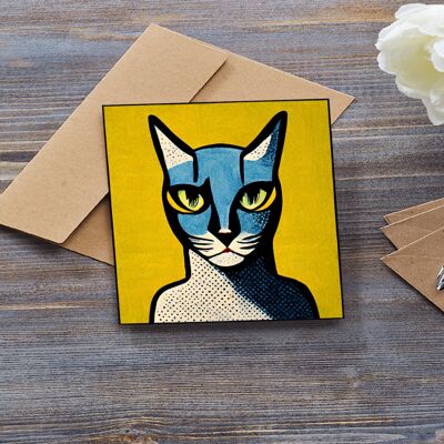 Pop-Art-Katze Nr. 2 Grußkarte