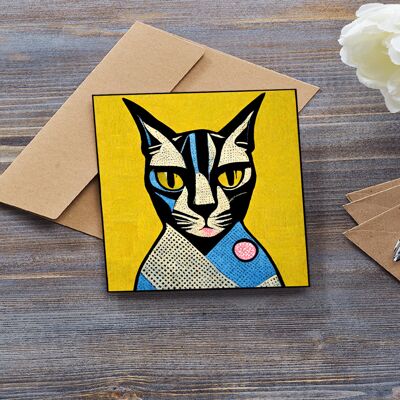 Pop-Art-Katze Nr. 3 Grußkarte