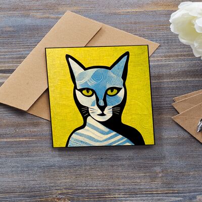Pop-Art-Katze Nr. 4 Grußkarte