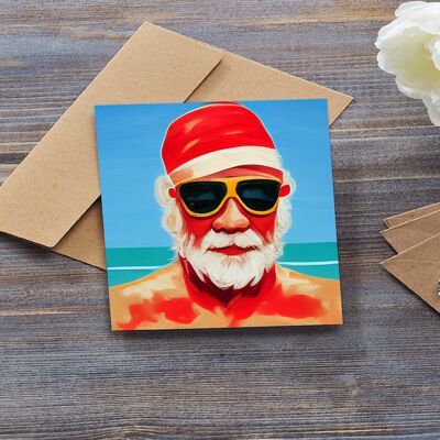 Santa Monica Santa Greeting Card