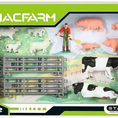 Coffret Figurines Ferme : Fermier + Animaux de la Ferme - Dès 3 ans - MACFARM 802196