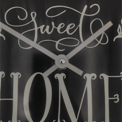 SWEET HOME, Moderne Wanduhr 30x30, Wanduhr, Leises Wanduhrwerk, Wanduhr, Moderne Wanduhren (Sweet Home SCHWARZ)