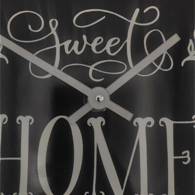 SWEET HOME, horloge murale moderne 30x30, horloge murale, mécanisme d'horloge murale silencieuse, horloge murale, horloges murales modernes (Sweet Home BLACK)