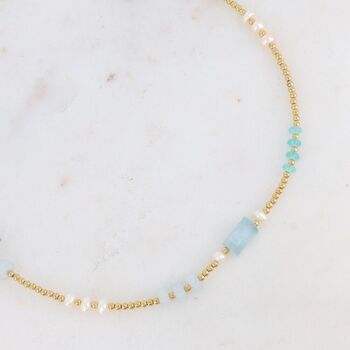 Collier Lydie - agate bleue 3