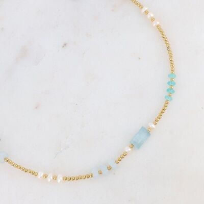 Collier Lydie - agate bleue