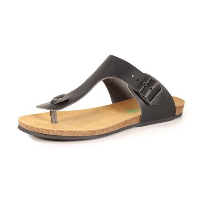 Fairticken Shoes Thula toe separator sandal (black, microfibre)