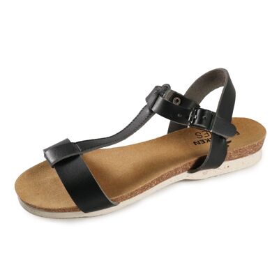 Fairticken Shoes Braga sandals made of vegan leather (black)
