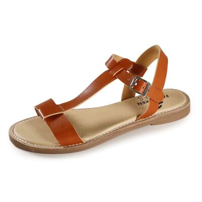 Fairticken Shoes Braga sandals made of vegan leather (camel)