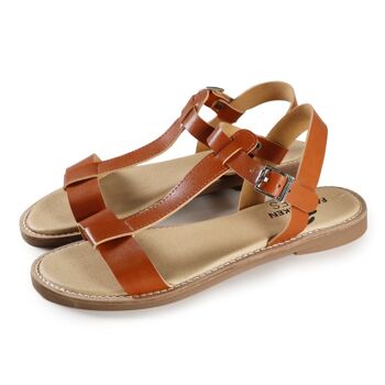 Fairticken Shoes Sandales Braga en cuir vegan (camel) 2