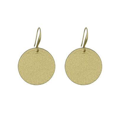 Golden leather earrings