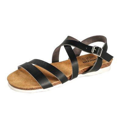 Fairticken Shoes CARVELA strap sandals (black, microfibre)