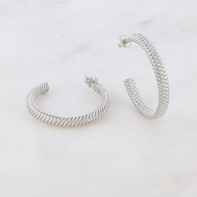 Renetta L Hoop Earrings - Silver