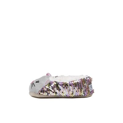 Childrens sequined Cat  Slipper Socks by Cosy Sole
