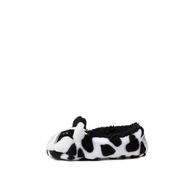 Childrens checked black & white Dog Slipper Socks by Cozy Sole