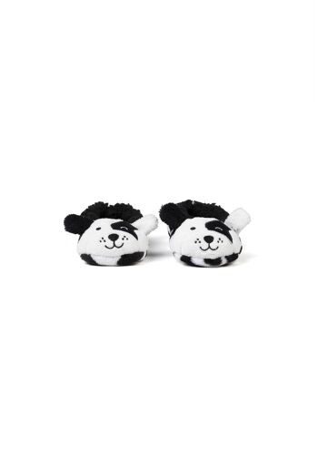 Chaussettes pour enfants à carreaux noirs et blancs Dog Slipper par Cozy Sole 3