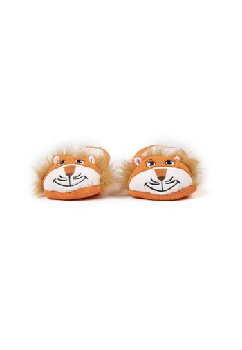 Chaussettes pour enfants Orange Lion Slipper par Cozy Sole 3