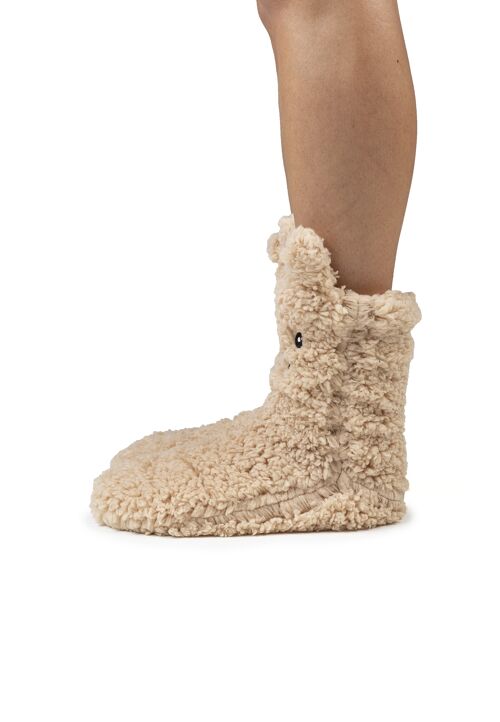 Women’s Capuccino Furry Animal Sock
