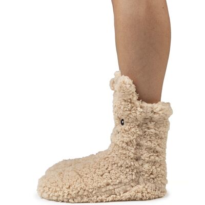 Women’s Capuccino Furry Animal Sock