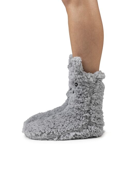 Women’s Grey Furry Animal Sock