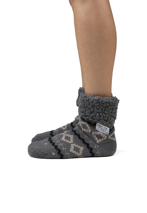 Women’s Cozy Grey Jacquard Sock