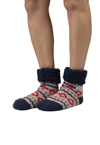 Chaussettes Cozy Navy Jacquard pour femmes 5