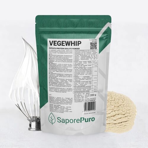 Proteine Isolate di Patata - VegeWhip -  - 200gr - Per realizzare prodotti Vegan