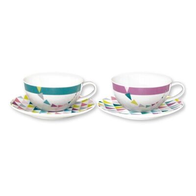 NUANCE Box of 6 Pair-tea cups 2 assorted colors