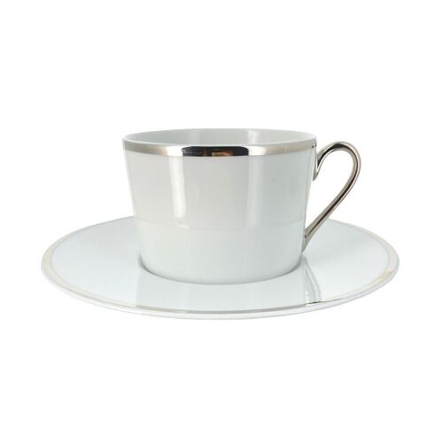 RITZO FILET PLATINE Paire-tasse thé 22cl