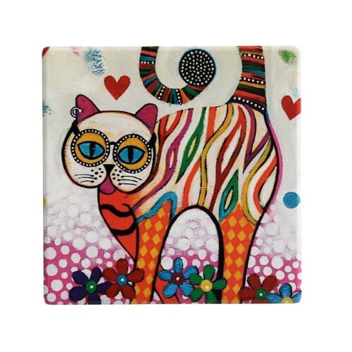 SMILE STYLE CHAT Dessous de verre 9x9cm