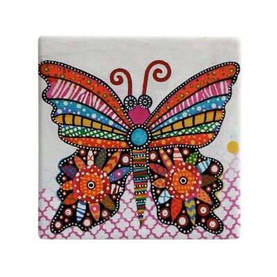 SMILE STYLE PAPILLON Dessous de verre 9x9cm