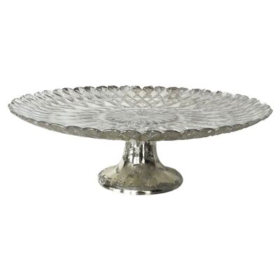 LUTECIA Plat sur pied en verre 33,5cm