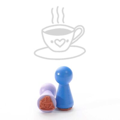 Timbro con motivo Titolo: Tazza per l'ora del tè con mini francobollo di Judi-kins