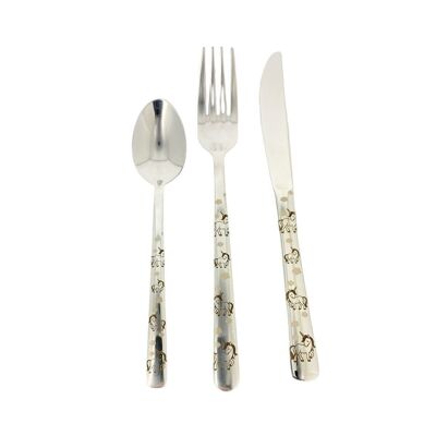 CLOUD Box of 3 stainless steel cutlery, UNICORN decor