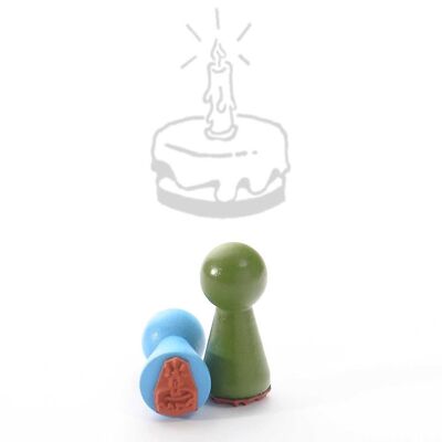 Sello con motivo Título: Mini sello pastel de cumpleaños