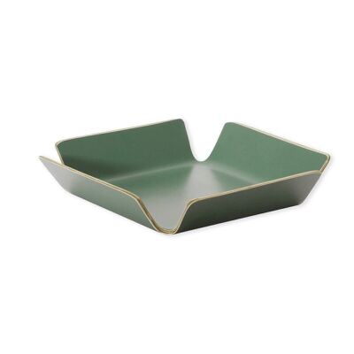 AMALIA VERDE Cesta cuadrada 21cm