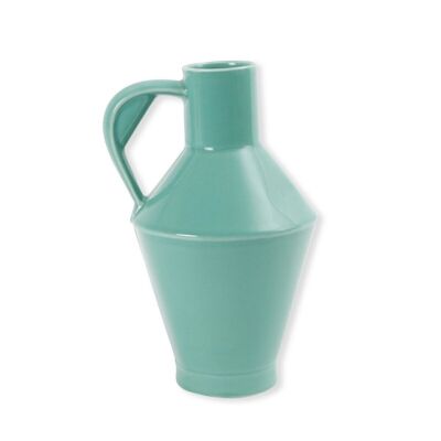 PITCHOU TURQUOISE Vase with handle 26cm