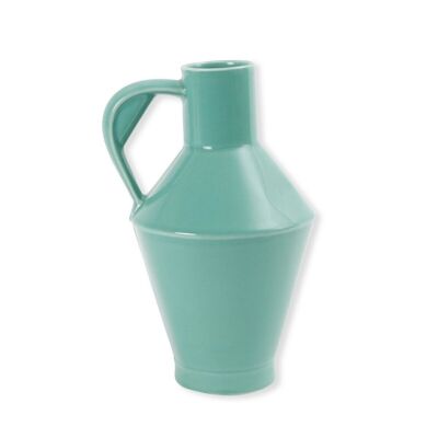 PITCHOU TURQUOISE Vase à anse 26cm